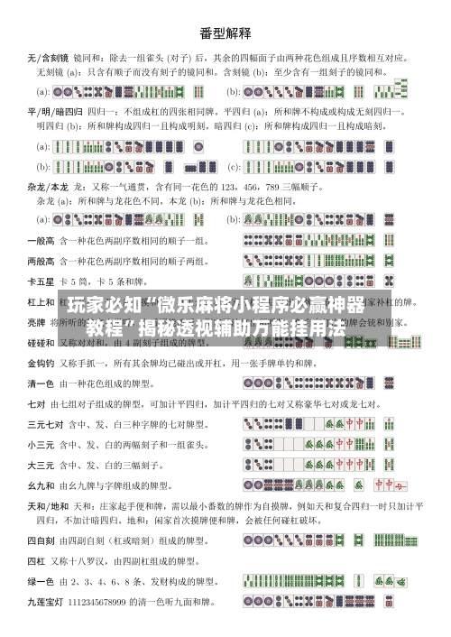玩家必知“微乐麻将小程序必赢神器教程”揭秘透视辅助万能挂用法-第2张图片