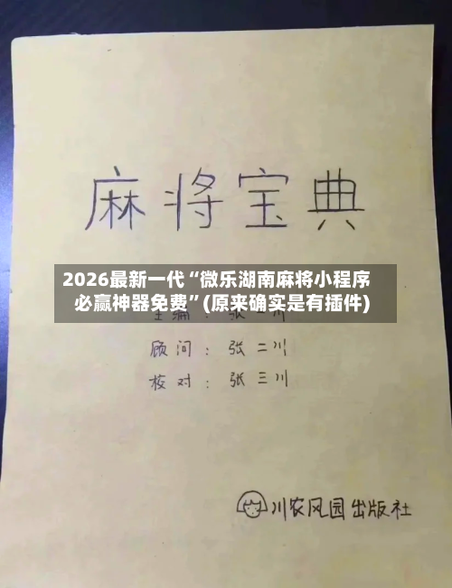 2026最新一代“微乐湖南麻将小程序必赢神器免费	”(原来确实是有插件)-第2张图片