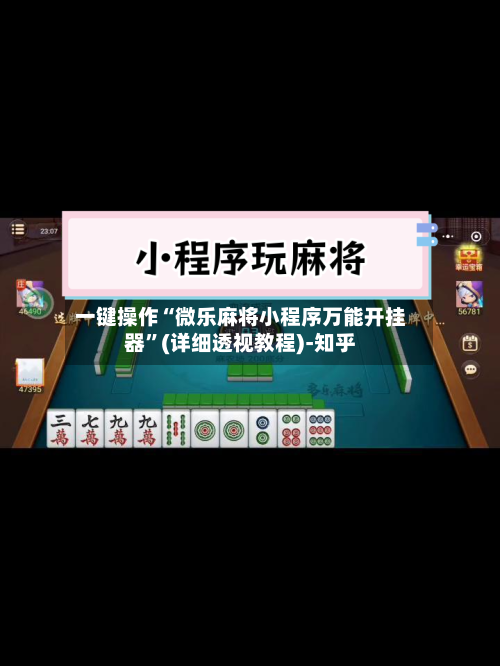 一键操作“微乐麻将小程序万能开挂器”(详细透视教程)-知乎-第3张图片