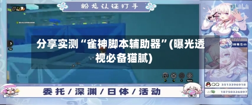 分享实测“雀神脚本辅助器”(曝光透视必备猫腻)-第3张图片