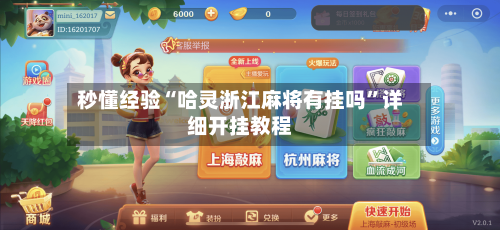 秒懂经验“哈灵浙江麻将有挂吗”详细开挂教程-第2张图片