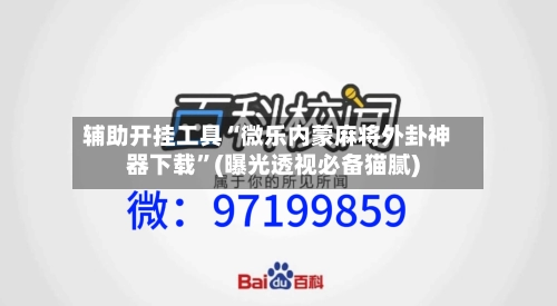 辅助开挂工具“微乐内蒙麻将外卦神器下载	”(曝光透视必备猫腻)-第3张图片