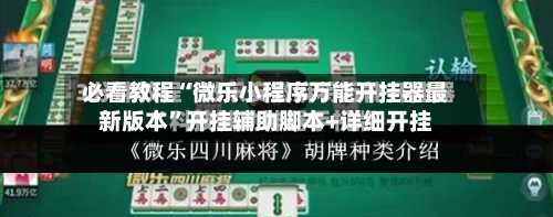 必看教程“微乐小程序万能开挂器最新版本	”开挂辅助脚本+详细开挂-第2张图片