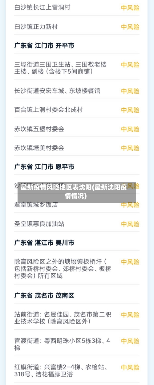 最新疫情风险地区表沈阳(最新沈阳疫情情况)-第2张图片