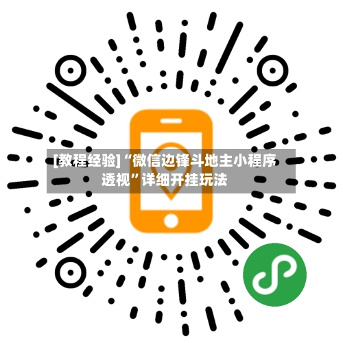 [教程经验]“微信边锋斗地主小程序透视”详细开挂玩法-第2张图片