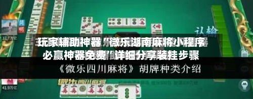 玩家辅助神器“微乐湖南麻将小程序必赢神器免费”详细分享装挂步骤-第2张图片