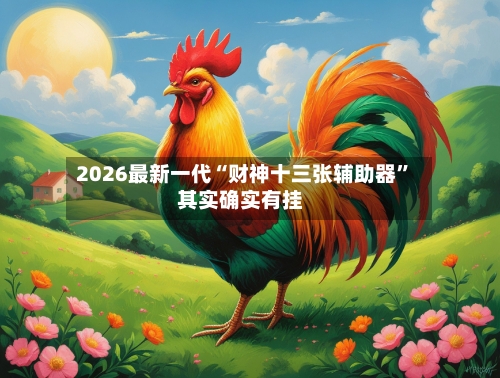 2026最新一代“财神十三张辅助器”其实确实有挂