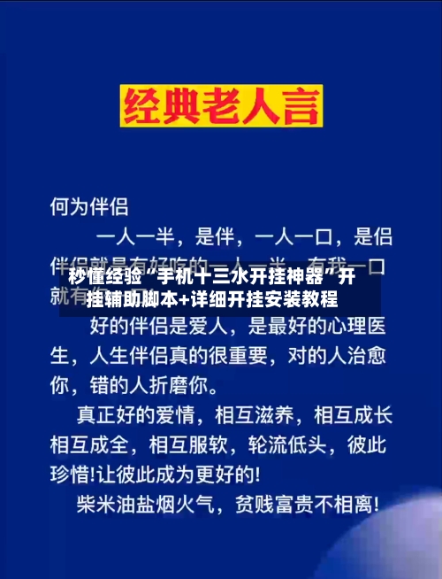 秒懂经验“手机十三水开挂神器	”开挂辅助脚本+详细开挂安装教程-第2张图片