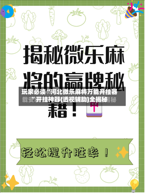玩家必读“河北微乐麻将万能开挂器”开挂神器{透视辅助}全揭秘-第3张图片