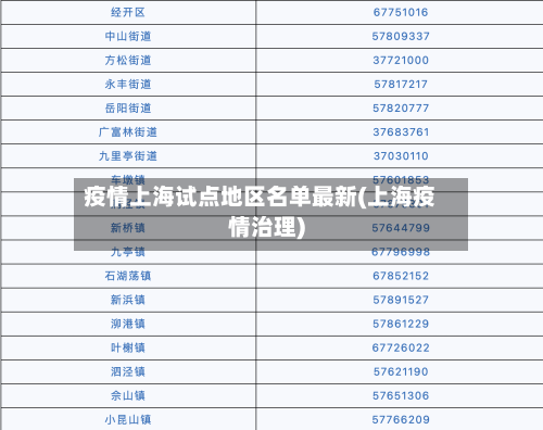 疫情上海试点地区名单最新(上海疫情治理)-第3张图片