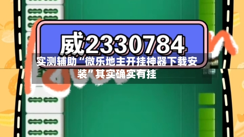 实测辅助“微乐地主开挂神器下载安装”其实确实有挂-第2张图片