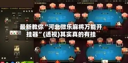 最新教你“河北微乐麻将万能开挂器”(透视)其实真的有挂-第2张图片