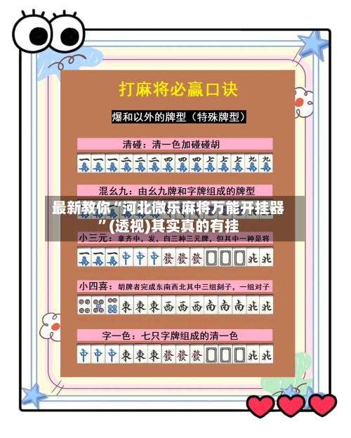 最新教你“河北微乐麻将万能开挂器”(透视)其实真的有挂-第3张图片