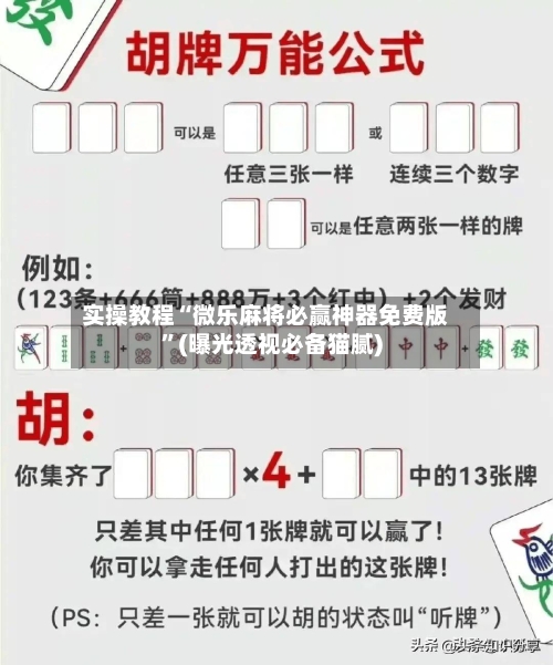 实操教程“微乐麻将必赢神器免费版”(曝光透视必备猫腻)-第3张图片