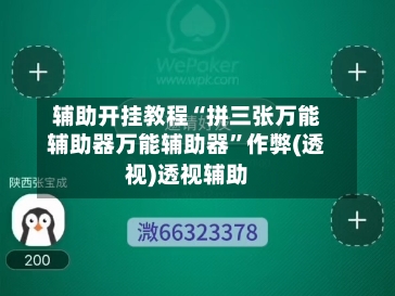 辅助开挂教程“拼三张万能辅助器万能辅助器”作弊(透视)透视辅助-第2张图片