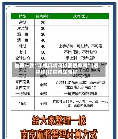 推荐一款“手机麻将可以调胜率吗	”(透视挂)详细用法教程-第2张图片