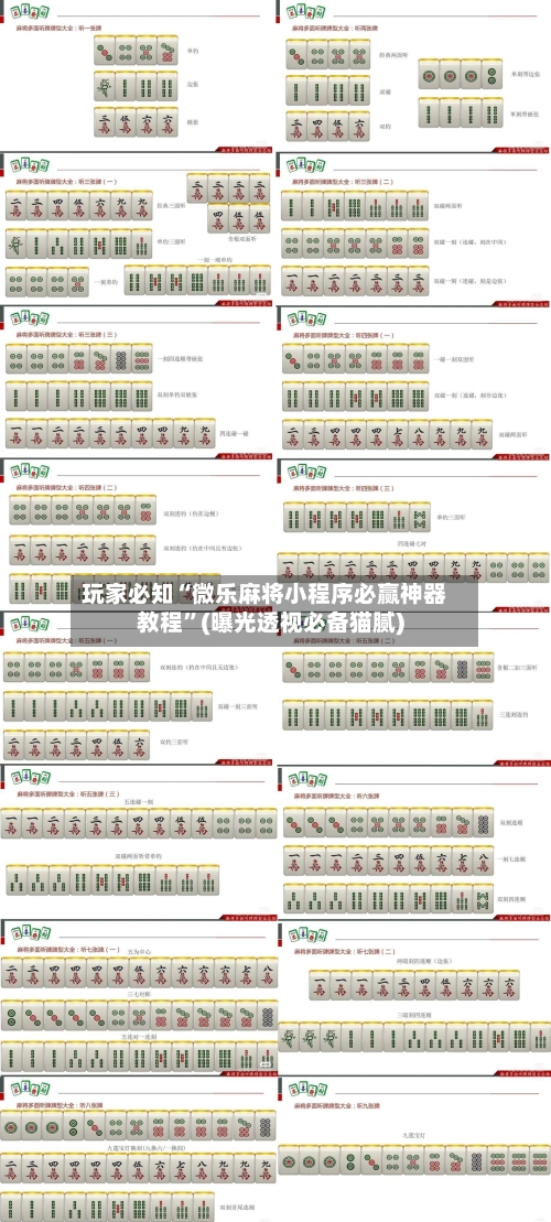 玩家必知“微乐麻将小程序必赢神器教程”(曝光透视必备猫腻)-第2张图片