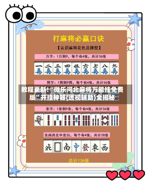 教程更新!“微乐河北麻将万能挂免费版”开挂神器{透视辅助}全揭秘