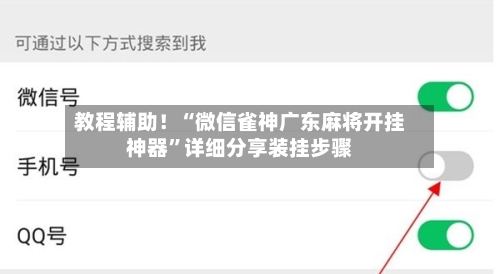 教程辅助！“微信雀神广东麻将开挂神器”详细分享装挂步骤-第2张图片