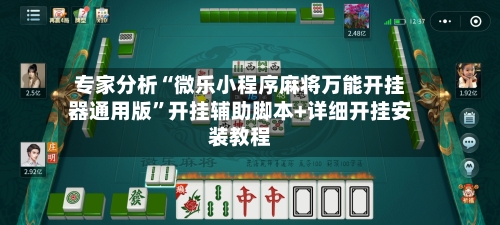 专家分析“微乐小程序麻将万能开挂器通用版	”开挂辅助脚本+详细开挂安装教程-第2张图片