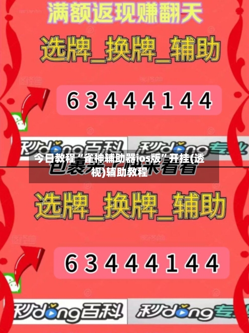 今日教程“雀神辅助器ios版”开挂(透视)辅助教程-第2张图片