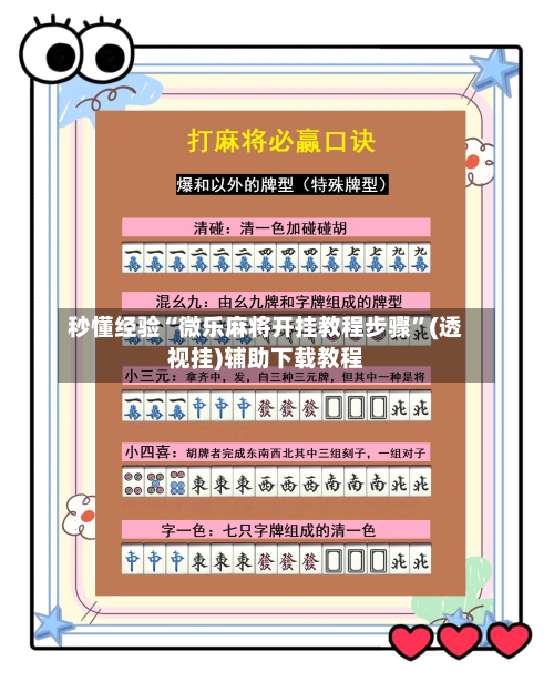 秒懂经验“微乐麻将开挂教程步骤	”(透视挂)辅助下载教程-第2张图片