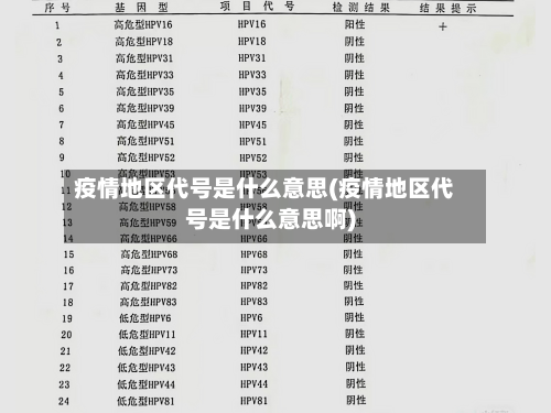 疫情地区代号是什么意思(疫情地区代号是什么意思啊)
