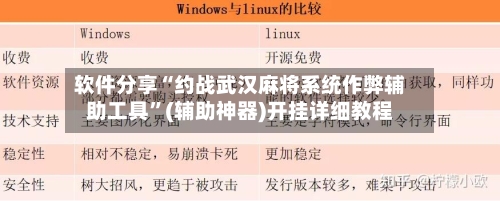 软件分享“约战武汉麻将系统作弊辅助工具	”(辅助神器)开挂详细教程-第2张图片