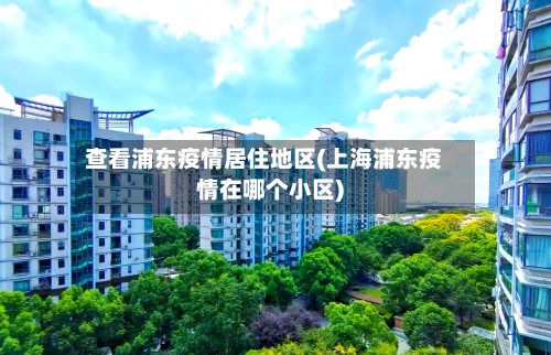 查看浦东疫情居住地区(上海浦东疫情在哪个小区)-第2张图片