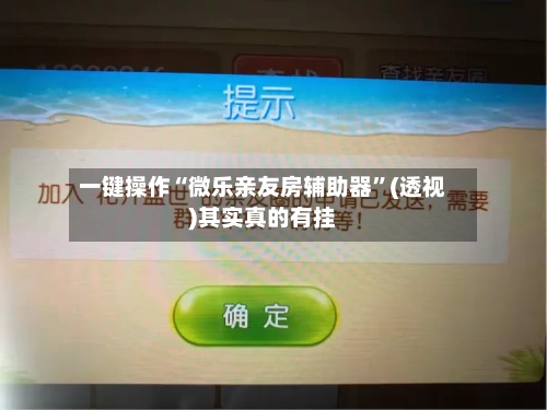 一键操作“微乐亲友房辅助器”(透视)其实真的有挂-第2张图片