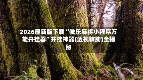 2026最新版下载“微乐麻将小程序万能开挂器”开挂神器{透视辅助}全揭秘