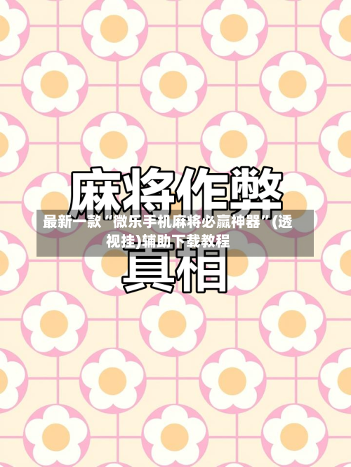 最新一款“微乐手机麻将必赢神器	”(透视挂)辅助下载教程-第2张图片