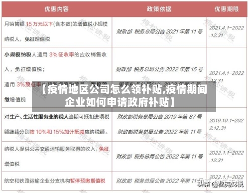 【疫情地区公司怎么领补贴,疫情期间企业如何申请政府补贴】-第2张图片
