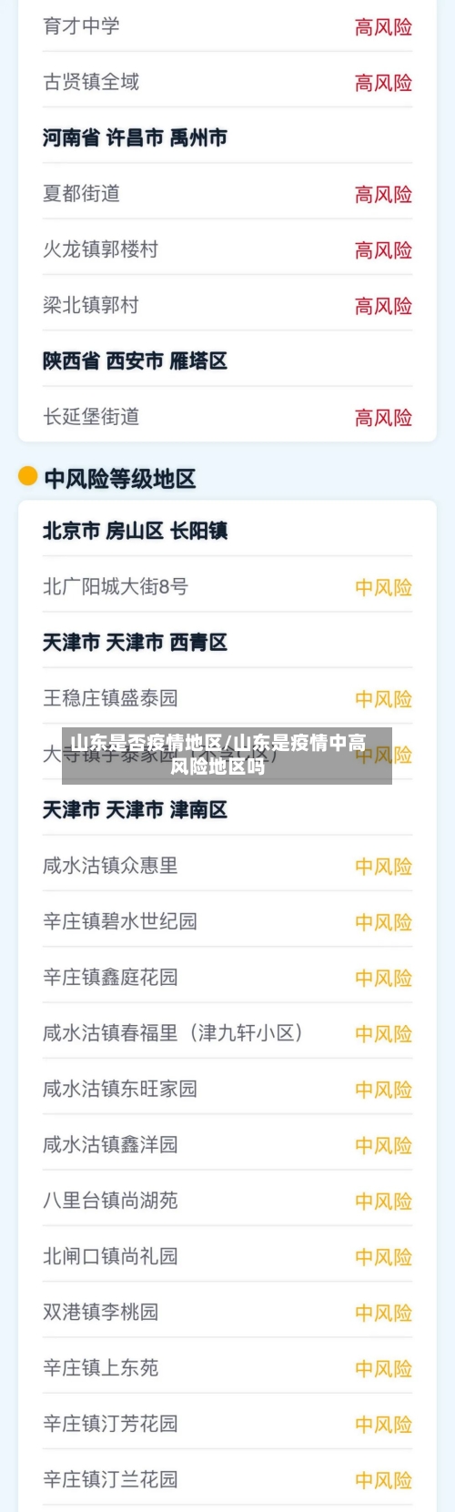 山东是否疫情地区/山东是疫情中高风险地区吗-第3张图片