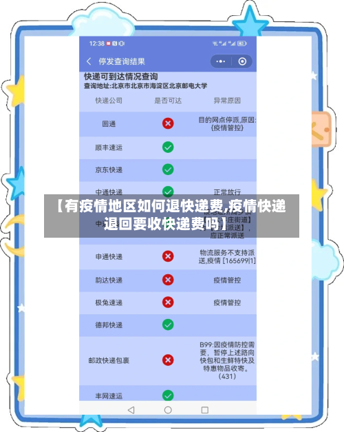 【有疫情地区如何退快递费,疫情快递退回要收快递费吗】-第2张图片