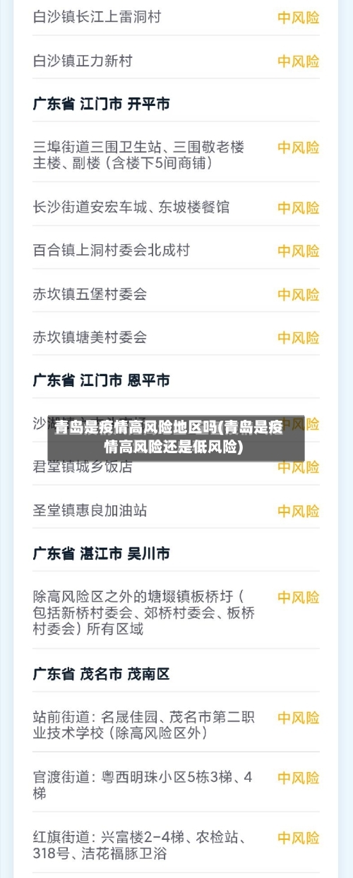 青岛是疫情高风险地区吗(青岛是疫情高风险还是低风险)-第2张图片