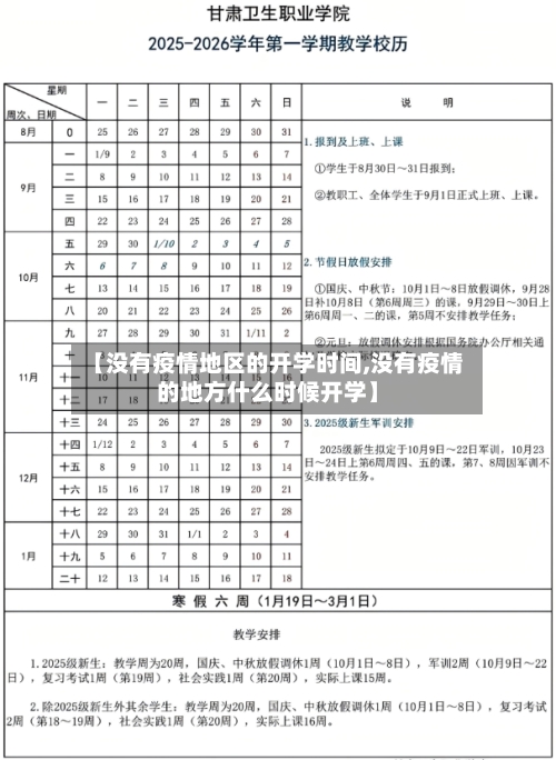 【没有疫情地区的开学时间,没有疫情的地方什么时候开学】