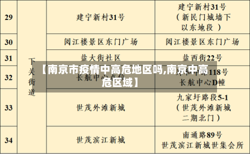 【南京市疫情中高危地区吗,南京中高危区域】-第3张图片
