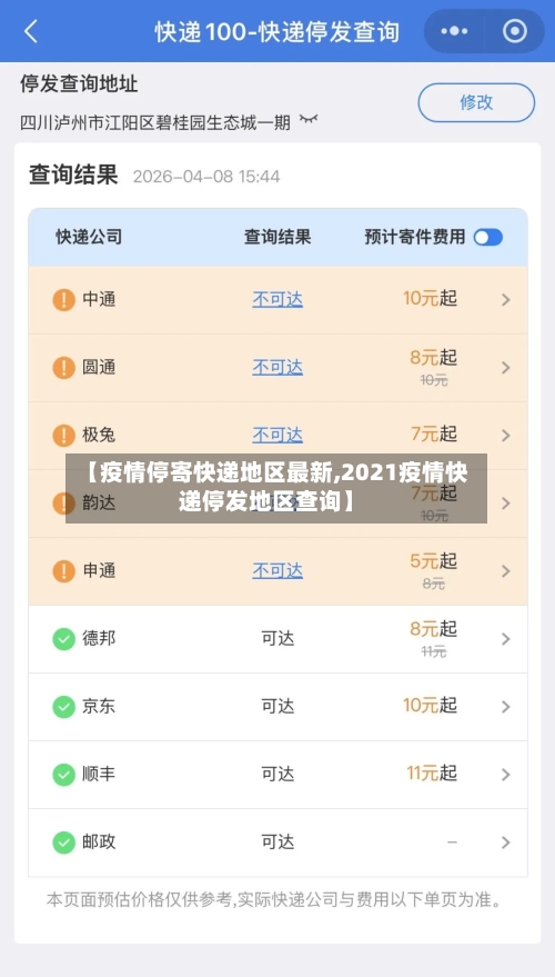【疫情停寄快递地区最新,2021疫情快递停发地区查询】