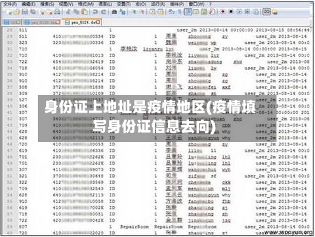身份证上地址是疫情地区(疫情填写身份证信息去向)-第3张图片