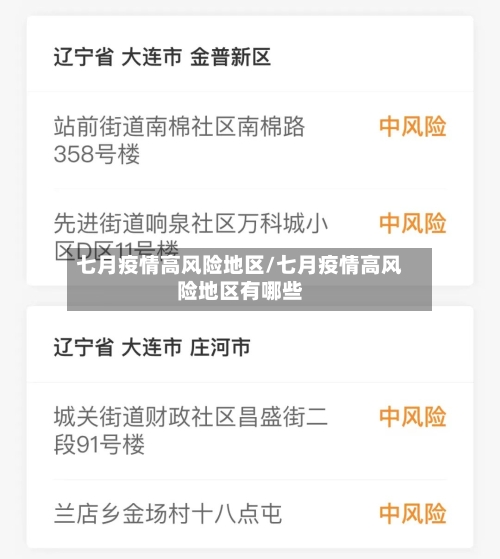 七月疫情高风险地区/七月疫情高风险地区有哪些