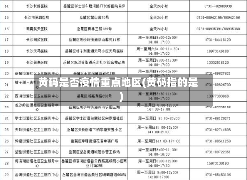 黄码是否疫情重点地区(黄码指的是)