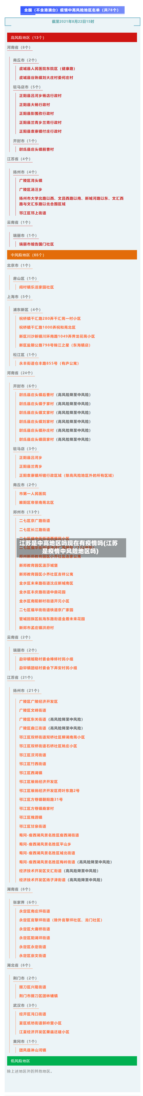 江苏是中高地区吗现在有疫情吗(江苏是疫情中风险地区吗)-第3张图片